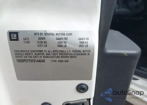 2007 Cadillac Cts Standard z USA, uszkodzony, nr VIN 1G6DP577070144948